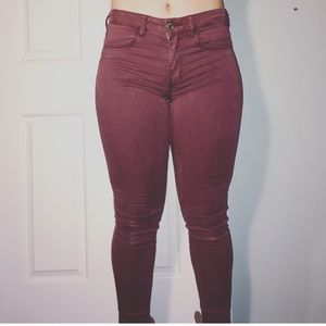 American Eagle Maroon Pants 60% OFF ORIGINAL PRICE